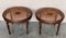 French Round Side or Coffee Tables with Wicker Tops and Carved Legs, 1960, Set of 2, Image 4