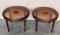 Runde Französische Beistelltische oder Couchtische mit Tischplatte aus Korbgeflecht und geschnitzten Beinen, 1960, 2er Set 4