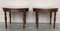 French Round Side or Coffee Tables with Wicker Tops and Carved Legs, 1960, Set of 2, Image 3