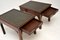 Tavolini antichi in pelle, 1900, set di 2, Immagine 8