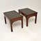 Antique Leather Top Side Tables, 1900, Set of 2, Image 5