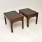 Tables d'Appoint Antiques en Cuir, 1900, Set de 2 5