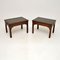 Tables d'Appoint Antiques en Cuir, 1900, Set de 2 4