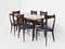 Dining Chairs and Table with Sugar Paper Blue Glass Top by Ico & Luisa Parisi for Ariberto Colombo, 1950, Set of 7, Image 3