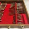 Mid-Century Italian Teak Handled Cutlery Set in Canteen, 1970s, Set of 100 4