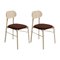 Bokken Upholstered Chairs in Natural Beech by Colé Italia, Set of 2 1