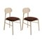 Bokken Upholstered Chairs in Natural Beech by Colé Italia, Set of 2 2