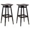 High Black Stained Oak Dom Stools by Marcos Zanuso Jr, Set of 2 1