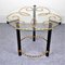 Gilded & Black Lacquered Metal Gueridon with Glass Top, 1950s 2