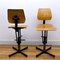 Industrial Beech & Metal High Chairs, 1950s, Set of 2 4