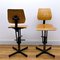 Industrial Beech & Metal High Chairs, 1950s, Set of 2, Image 4
