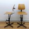 Industrial Beech & Metal High Chairs, 1950s, Set of 2, Image 2