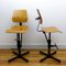 Industrial Beech & Metal High Chairs, 1950s, Set of 2 3