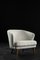 Low Mid-Century Scandinavian Modern Oak & Fabric Armchair with Rounded Backrest, 1960s, Image 1