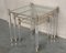 Vintage Acrylic Glass and Brass Nesting Tables with Glass Top, 1950, Set of 3 2