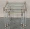 Vintage Acrylic Glass and Brass Nesting Tables with Glass Top, 1950, Set of 3 9