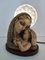 Vintage Glazed Ceramic and Brass Holy Mary and Jesus by Arturo Pannunzio, Italy, 1940s 2