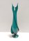 Vintage Teal Encased and Hand-Blown Murano Glass Flower Vase, Italy, 1960s 1