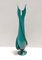 Vintage Teal Encased and Hand-Blown Murano Glass Flower Vase, Italy, 1960s, Image 1