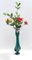 Vintage Teal Encased and Hand-Blown Murano Glass Flower Vase, Italy, 1960s 2