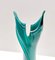 Vintage Teal Encased and Hand-Blown Murano Glass Flower Vase, Italy, 1960s 11