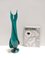 Vintage Teal Encased and Hand-Blown Murano Glass Flower Vase, Italy, 1960s 3