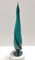 Vintage Teal Encased and Hand-Blown Murano Glass Flower Vase, Italy, 1960s, Image 5