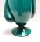 Jarrón vintage de cristal de Murano soplado a mano en verde azulado, Italia, años 60, Imagen 9