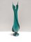 Vintage Teal Encased and Hand-Blown Murano Glass Flower Vase, Italy, 1960s 4
