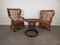 Rattan Wohnzimmer Set, 1950er, 3er Set 1