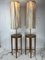 Wabi Sabi Teak and Copper Floor Lamps with Silk Shades attributed to Jan Des Bouvrie, Dutch, 1990s, Set of 2 2