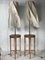 Wabi Sabi Teak and Copper Floor Lamps with Silk Shades attributed to Jan Des Bouvrie, Dutch, 1990s, Set of 2 3