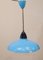Mid-Century Metallic Roof Lamp Lacquered in Intense Blue, 1950s 2