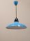 Mid-Century Metallic Roof Lamp Lacquered in Intense Blue, 1950s 6