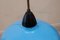 Mid-Century Metallic Roof Lamp Lacquered in Intense Blue, 1950s 5