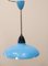 Mid-Century Metallic Roof Lamp Lacquered in Intense Blue, 1950s 1