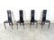 Vintage Black Leather Dining Chairs, 1980s, Set of 4, Image 3