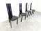 Vintage Black Leather Dining Chairs, 1980s, Set of 4 7