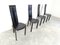 Vintage Black Leather Dining Chairs, 1980s, Set of 4, Image 7