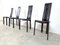 Vintage Black Leather Dining Chairs, 1980s, Set of 4, Image 1