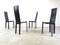 Vintage Black Leather Dining Chairs, 1980s, Set of 4 2