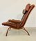 Leather Lounge Chair with Matching Footstool from Gote Møbler, 1970s, Set of 2 13