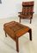 Leather Lounge Chair with Matching Footstool from Gote Møbler, 1970s, Set of 2 3