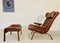 Leather Lounge Chair with Matching Footstool from Gote Møbler, 1970s, Set of 2, Image 1