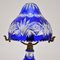 Böhmische Tischlampe, Vase & Schale aus Kristallglas, 1910er, 3er Set 4
