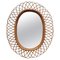 Italian Bamboo Oval Wall Mirror by by Franco Albini for Bonacina, 1960s 1