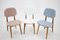 Oak Dining Chairs in Boucle, Former Czechoslovakia, 1960s, Set of 3, Image 2