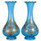 19th Century Blue Opaline Vases, Set of 2 1