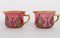 White and Pink Opaline Coffee Service Enamelled with Silver and Gold, 19th Century, Set of 6 17