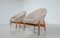 Fauteuils Mid-Century en Tissu Beige par Julia Gaubek, Hongrie, 1950s, Set de 2 7